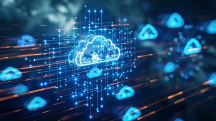 Poster - Multi-tenant cloud platforms serving multiple users simultaneously  AI generated illustration