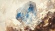 巨大なダイヤモンドの原石のイメージ水彩イラスト