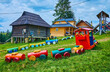 The wooden playground of Mountain Valley Peppers, Carpathians, Ukraine