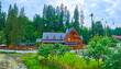 The wooden houses of Bukovel, Carpathians, Ukraine
