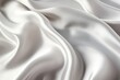 Silver linen fabric with abstract wavy pattern. Background and texture for design, banner, poster or packaging textile product. Closeup. with copy space