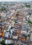 Fototapeta Na ścianę - Aerial view of Phuket Old Town night market at sunset, in Phuket, Thailand