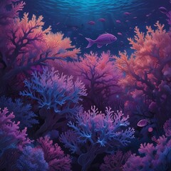 Wall Mural - coral reef and blue sea