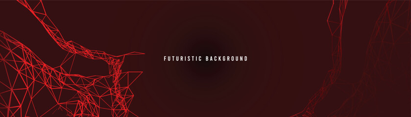 Fototapete - Background design of abstract digital technology with network connection lines