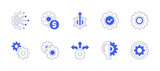 Fototapeta Big Ben - Gear icon set. Duotone style line stroke and bold. Vector illustration. Containing settings, gear, management, gears, idea, digital transformation, optimization, decision making.