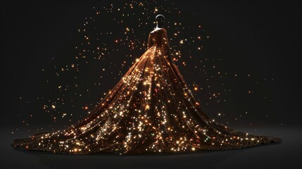 A 3d render of a sequined sparkling gown  AI generated illustration