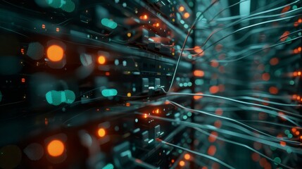 Poster - Visualization of a secure network infrastructure  AI generated illustration