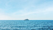 A greek navy battleship in the open sea.