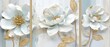 Elegant White and Gold Floral Wall Art Collection