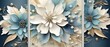 Contemporary Floral Wallpaper Design with Blue and White Flowers