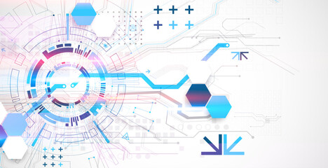 Poster - Abstract vector background on a technological theme.