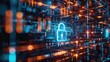 Cybersecurity lock. Generative AI