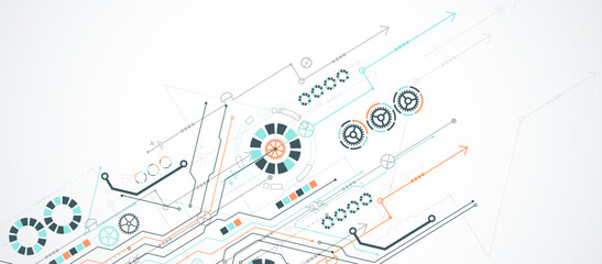 Aufkleber - Abstract vector background on a technological theme.