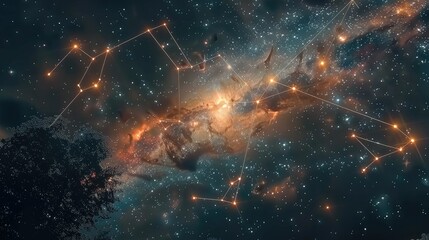 Poster - Stellar astrology. Generative AI.