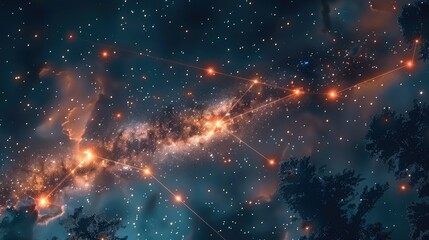 Poster - Stellar astrology. Generative AI.