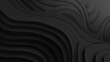 Abstract organic black anthracite gray grey color paper cut overlapping paper waves texture background banner panorama illustration for webdesign or business