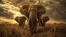 Tsavo Elephants. Generative AI