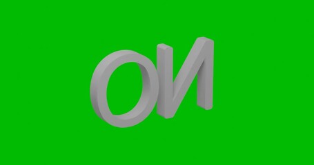 Poster - Animation of rotation of a white no symbol with shadow. Simple and complex rotation. Seamless looped 4k animation on green chroma key background