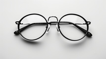 Wall Mural - a pair of elegant black eye glasses isolated on a white background