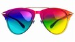 Elegant clipart or illustration of sunglasses in rainbow colors, isolated on a white background
