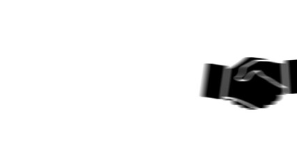 Poster - Animation set, handshake symbol. Animations: transparency, zooms, transition top to down, transition left to right, slide up to down, slide left to right