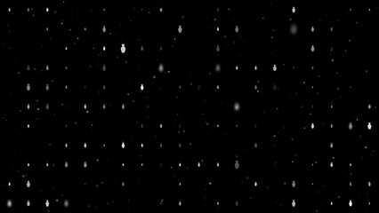 Poster - Template animation of evenly spaced vases of different sizes and opacity. Animation of transparency and size. Seamless looped 4k animation on black background with stars