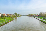 Fototapeta Uliczki - view to  Dortmund–Ems Canal in Mauritz-center, Muenster