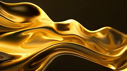 Poster - Black and Gold Background With Wavy Lines