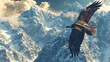 Majestic Bald Eagle Soaring Against a Background of Clear Blue Sky, Its Powerful Wings Outstretched in Graceful Flight.





