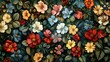 Lush 3D wallpaper with a rich tapestry of colorful flowers and verdant leaves