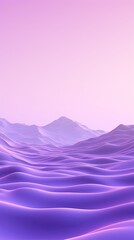 Wall Mural - 3d render, cartoon illustration of violet hills with water in the background, simple minimalistic style, low detail copy space for photo text or product, blank