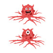 cancer cell cartoon character. cancer disease concept