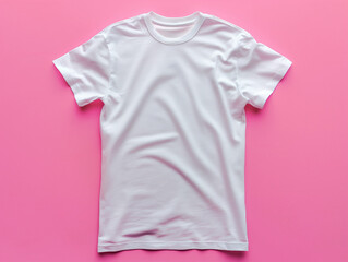 Wall Mural - white t shirt mockup isolated on pastel color