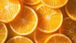 A close up of vibrant orange slices. Perfect for food and health-related designs