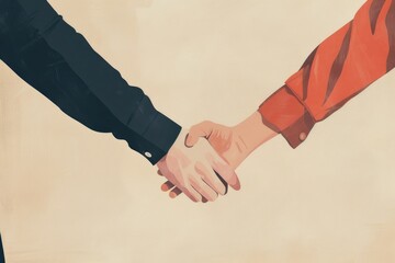 Wall Mural - Two people shaking hands, suitable for business concepts