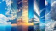 Various sky conditions are showcased in a photo collage designed as a banner