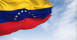 Venezuela national flag waving in the wind on a clear day