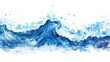 Wellen Meer Panorama Wasserfarben Ozean Wasser Unwetter Vektor