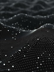 Leinwandbilder - Blurred Data Science Wallpaper in black Colors. Abstract Network of Dots and Lines