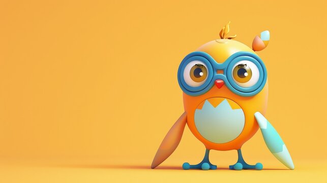 A cute and quirky 3D character design  AI generated illustration