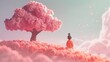 A dreamy and ethereal 3D animation promoting the beauty of a happy and healthy life  AI generated illustration