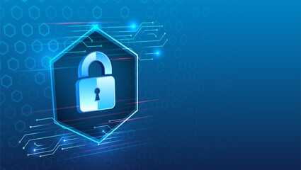 Fototapete - Hi-tech various background. Cyber security for business and internet projects. Vector illustration of data security services. Data protection, privacy, and internet security concept.