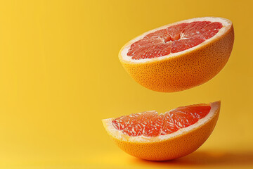 Grapefruit Halves, Freshly Cut for a Refreshing Snack