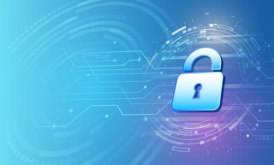 Fototapete - Hi-tech various background. Cyber security for business and internet projects. Vector illustration of data security services. Data protection, privacy, and internet security concept