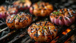 Sizzling Food Cooking on Grill