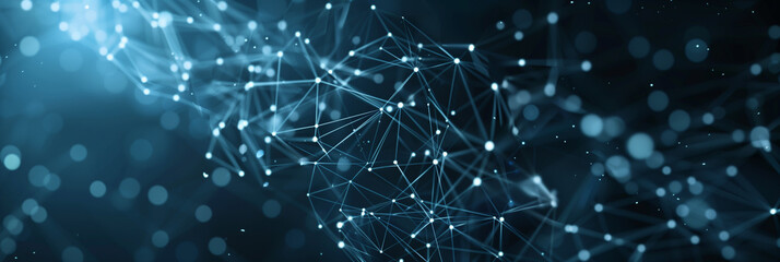Wall Mural - data technology abstract futuristic illustration. low poly shape with connecting dots and lines on a