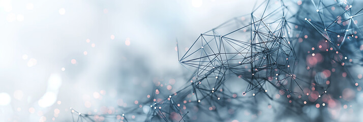Wall Mural - data technology abstract futuristic illustration. low poly shape with connecting dots and lines on a