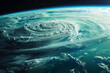 Hypnotic spiral clouds from space view
