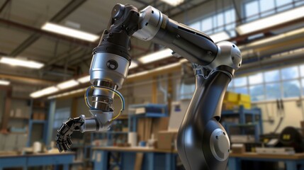 Leinwandbilder - Advanced Robotic Arm in Industrial Workshop