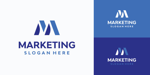 Poster - Letter M initial vector logo design with modern, simple, clean and abstract style.
